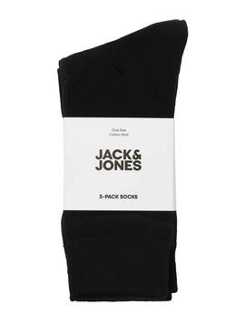 Paquet de 3 chaussettes Jack and Jones noires pour homme