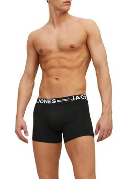 Ensemble de 3 boxers noirs Jack and Jones Sense pour hommes