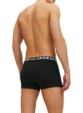 Ensemble de 3 boxers noirs Jack and Jones Sense pour hommes