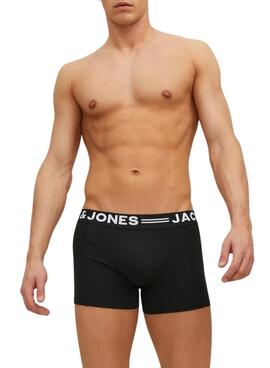 Ensemble de 3 boxers noirs Jack and Jones Sense pour hommes