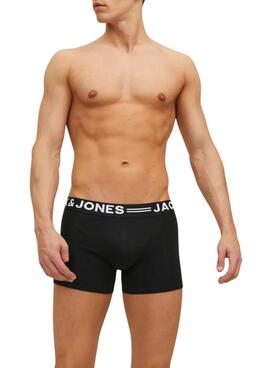 Ensemble de 3 boxers noirs Jack and Jones Sense pour hommes