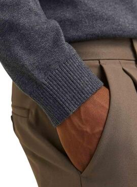 Pull à col roulé gris basique pour homme de la marque Jack and Jones.