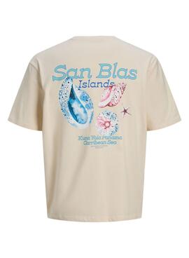 T-shirt Jack and Jones Conte beige pour homme