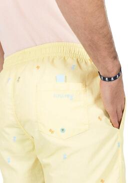 Maillot de bain El Pulpo imprimé jaune pour homme