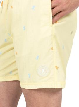 Maillot de bain El Pulpo imprimé jaune pour homme