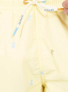 Maillot de bain El Pulpo imprimé jaune pour homme