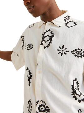 Chemise Jack and Jones blanche Noto pour homme.