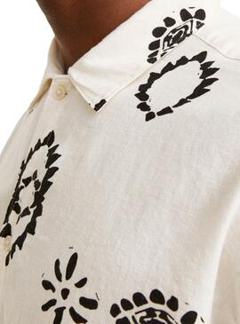 Chemise Jack and Jones blanche Noto pour homme.