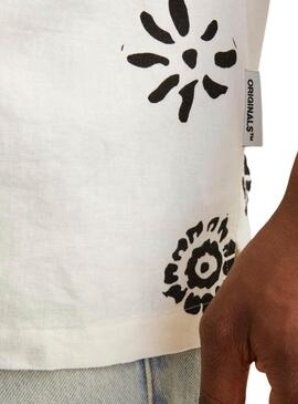 Chemise Jack and Jones blanche Noto pour homme.