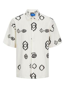 Chemise Jack and Jones blanche Noto pour homme.