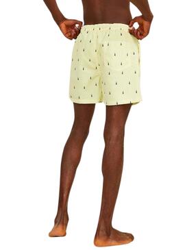 Maillot de bain Jack and Jones Fiji jaune pour homme