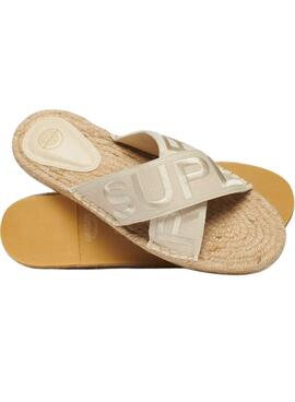 Sandales croisées beige pour femmes Superdry