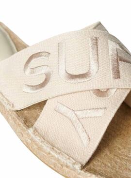 Sandales croisées beige pour femmes Superdry