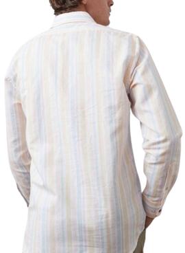 Chemise à rayures beige Altonadock pour homme