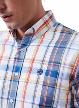Chemise Altonadock à carreaux bleus pour homme