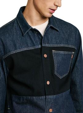 Chemise Pepe Jeans Baz denim bicolore pour homme