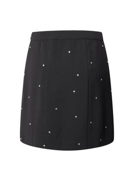 Jupe Pepe Jeans Aurora en strass noir pour femme