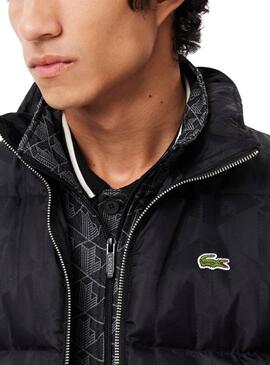 Veste matelassée Lacoste jacquard monogramme noir pour homme