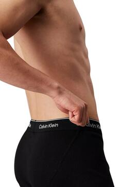 Ensemble de 3 caleçons Calvin Klein en coton noir pour homme.
