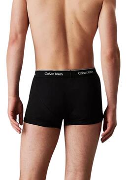 Ensemble de 3 caleçons Calvin Klein en coton noir pour homme.