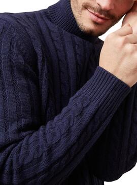 Maillot à col roulé bleu Altonadock pour homme