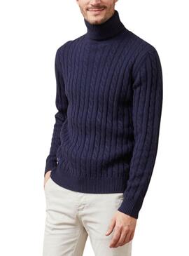 Maillot à col roulé bleu Altonadock pour homme