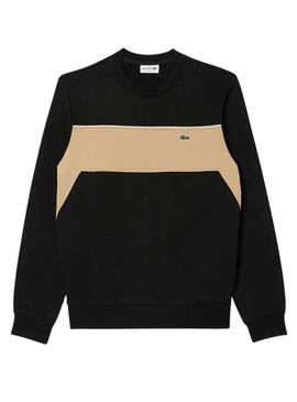 Sweatshirt Lacoste avec des blocs de couleur noire pour homme.