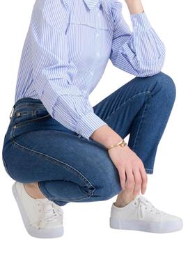 Jean rose bleu moyen Naf Naf pour femme