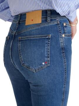 Jean rose bleu moyen Naf Naf pour femme