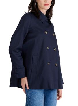 Trench Naf Naf Denis marine pour femme