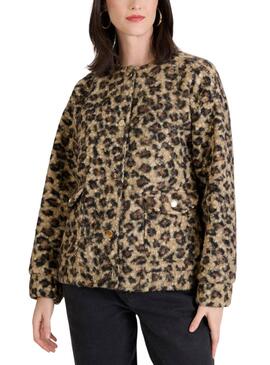 Veste léopard pour femme Naf Naf.