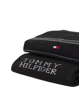 Boîte cadeau 3 paires de chaussettes Tommy Hilfiger noires pour homme