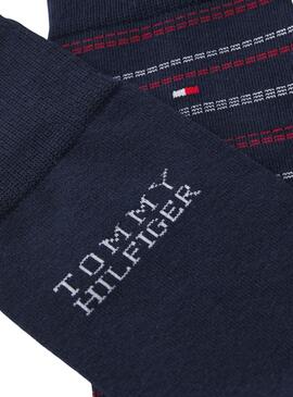 Boîte cadeau 4 chaussettes Tommy Hlfiger marine pour homme