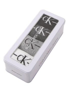 Boîte cadeau 4 paires de chaussettes Calvin Klein Monogram pour homme