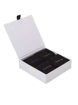 Boîte cadeau 4 paires de chaussettes Calvin Klein noires pour homme