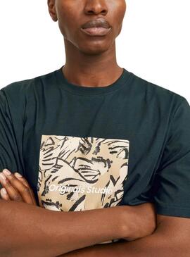 T-shirt Jack and Jones Vesterbro verde pour homme