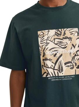 T-shirt Jack and Jones Vesterbro verde pour homme