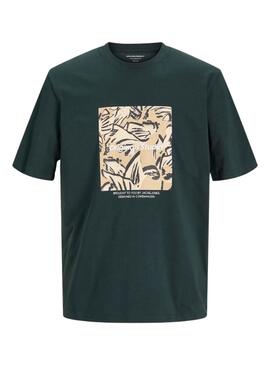 T-shirt Jack and Jones Vesterbro verde pour homme