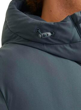 Manteau matelassé Jack and Jones Vesterbro long vert pour homme.