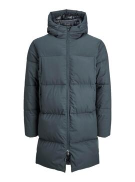 Manteau matelassé Jack and Jones Vesterbro long vert pour homme.