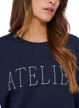 Sweatshirt Vila Visiffi bleue marine pour femme