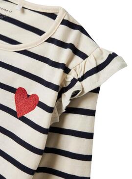 Maillot Name It Tovelina beige et bleu pour fille