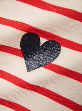 T-shirt Name It Tovelina rayé rouge et blanc
