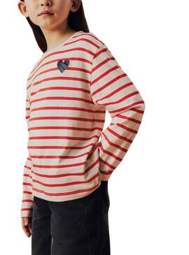 T-shirt Name It Tovelina rayé rouge et blanc