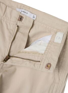 Pantalon Name It Rose beige cargo pour fille