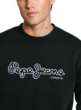 Sweat à capuche Pepe Jeans Dorian noir pour homme