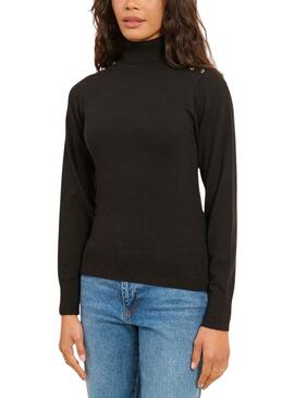 Maillot Naf Naf Mina col roulé noir pour femme