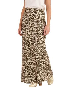 Jupe longue léopard Naf Naf pour femme