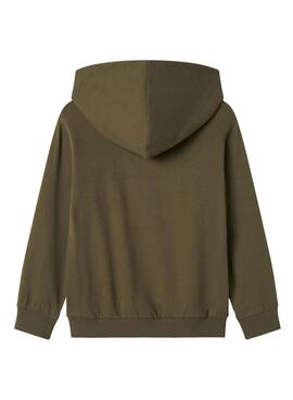 Sweatshirt Name It Dico Boredofd vert pour garçon