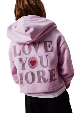 Sweat-shirt Name It Terren cropped rose pour fille